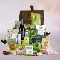 Sharing Favourites with Wine in Hamper Basket